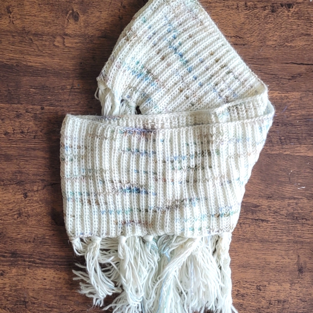 Jessica Simpson Fringe Infinity Scarf, White & Pastel